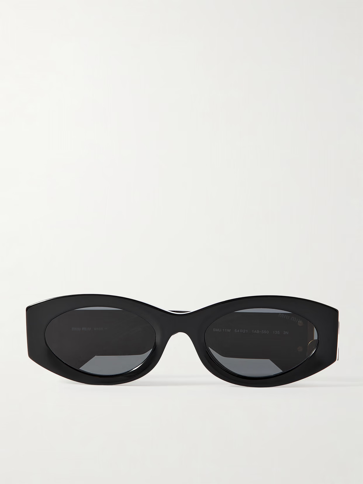 Miu Miu Eyewear - Glimpse Oval-frame Acetate Sunglasses - Black | NET-A-PORTER (US)