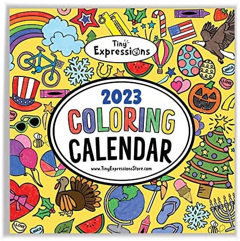 Tiny Expressions - Coloring 2023 Calendar for Kids - Monthly Wall Calendar with Months, Days & Un... | Amazon (US)