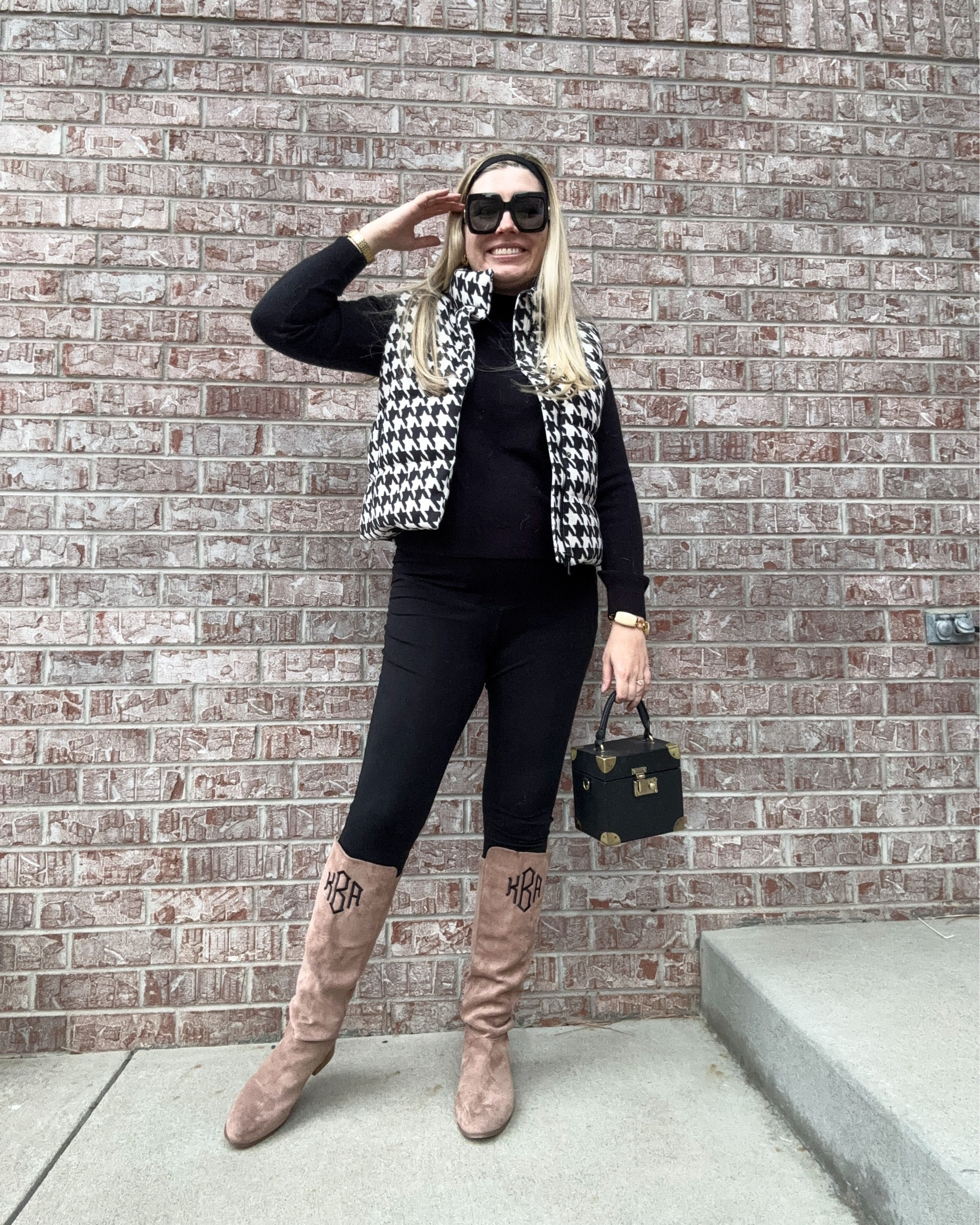 Après - Look 12
A curated style series

I remember one year when I was in college, I was working at Forever 21 (I know, right?) and I was scheduled to work on Xmas eve- even though I had requested the day off (and it was approved) and I ended up going in to work after all. At the end of my shift I bought a vest that looked just like this one and thought it was the wildest thing ever and had no clue if I could actually pull it off. Lol look how far we have come. Anyhow- it would totally still fit, but I gave it away years ago because I felt intimidated by wearing it - so I rented this one and am laughing at how easy it is to style. So, a reminder to myself that the version of you that wears or does the next intimidating thing is out there in the future - start today and they will be here sooner than you’d expect.

This capsule is a fun exploration of Apres-ski-coded fashion repurposed for general winter moments, regardless of where you are. While I was born in Denver, and have spent most of my life living here, I have never skied. I never plan to ski. I do not want to ski. There is a joke amongst some communities here that you know the true locals based on who DOESN’T ski. I do, however, love a retro winter aesthetic, so this series is my tribute to being too busy doing other things to ever ski. So less “Après” and more “en lieu” I suppose. ⛷️ 💕 

Vest - NVLT
Leggings - Target linked)
Boots - Marleylilly (linked)
Sweater - Vintage from my grandma
Bag - Dillards (linked)
Sunglasses - Gucci (linked)
Earrings - House of Harlow
Monogram Ring - Marleylilly
Watch - Bulova (similar linked)
Bracelet - Vintage J. Crew


#LTKSeasonal #LTKootd #LTKTall