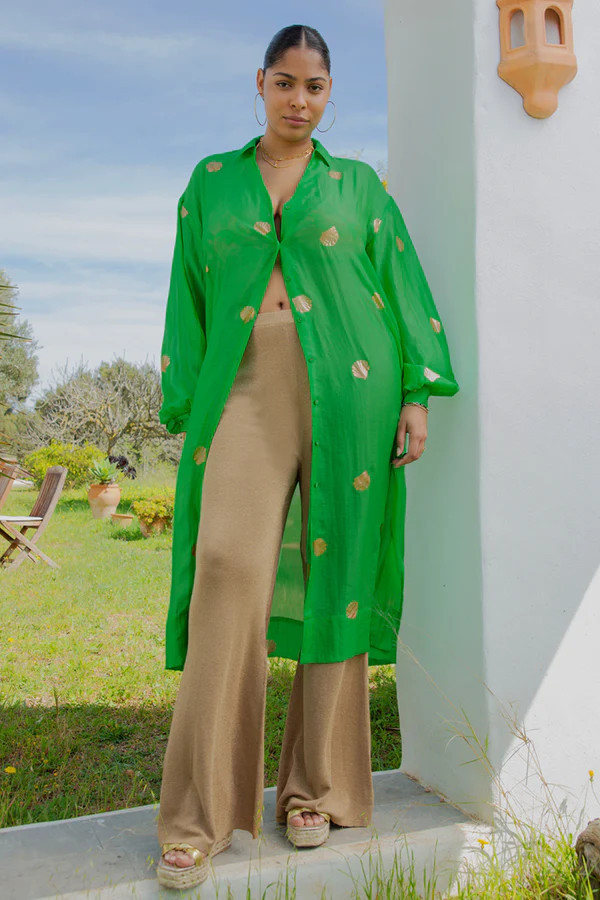 Green Shell Lila Shirt Dress | Never Fully Dressed (UK & IE)
