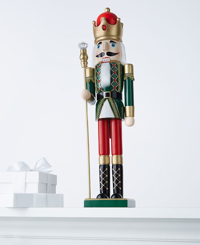 Christmas Cheer Red and Green Nutcracker King with Staff, Created for Macy's | Macys (US)