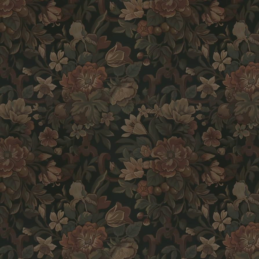 Dimoon Vintage Wallpaper Peel and Stick Dark Green Floral Wallpaper 16.1"x78.7"Flower Leaf Contac... | Amazon (US)