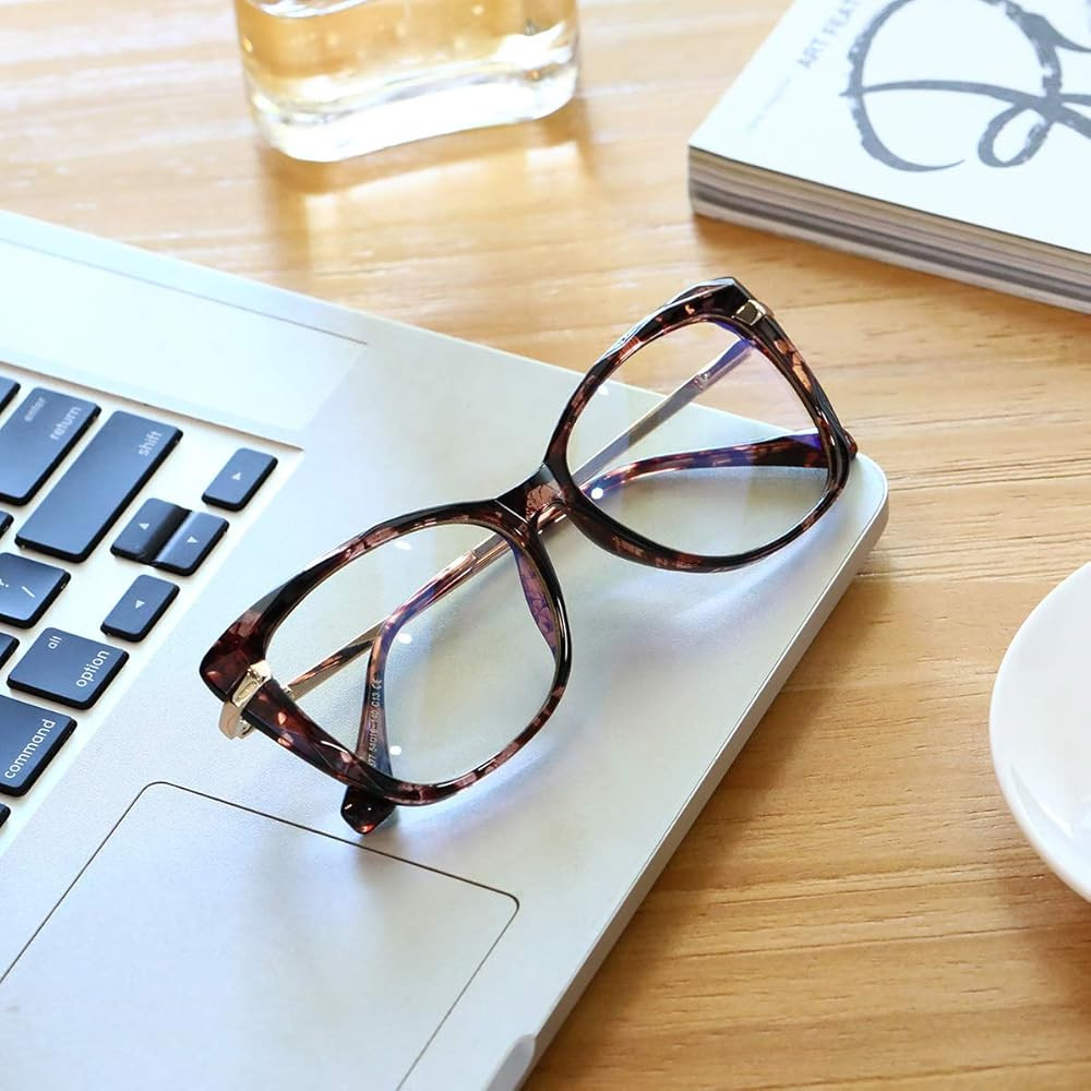 MORESHINE Fashion Blue Light Blocking Glasses for Women Clear Lens Non Prescription Semi-Rimless ... | Amazon (US)