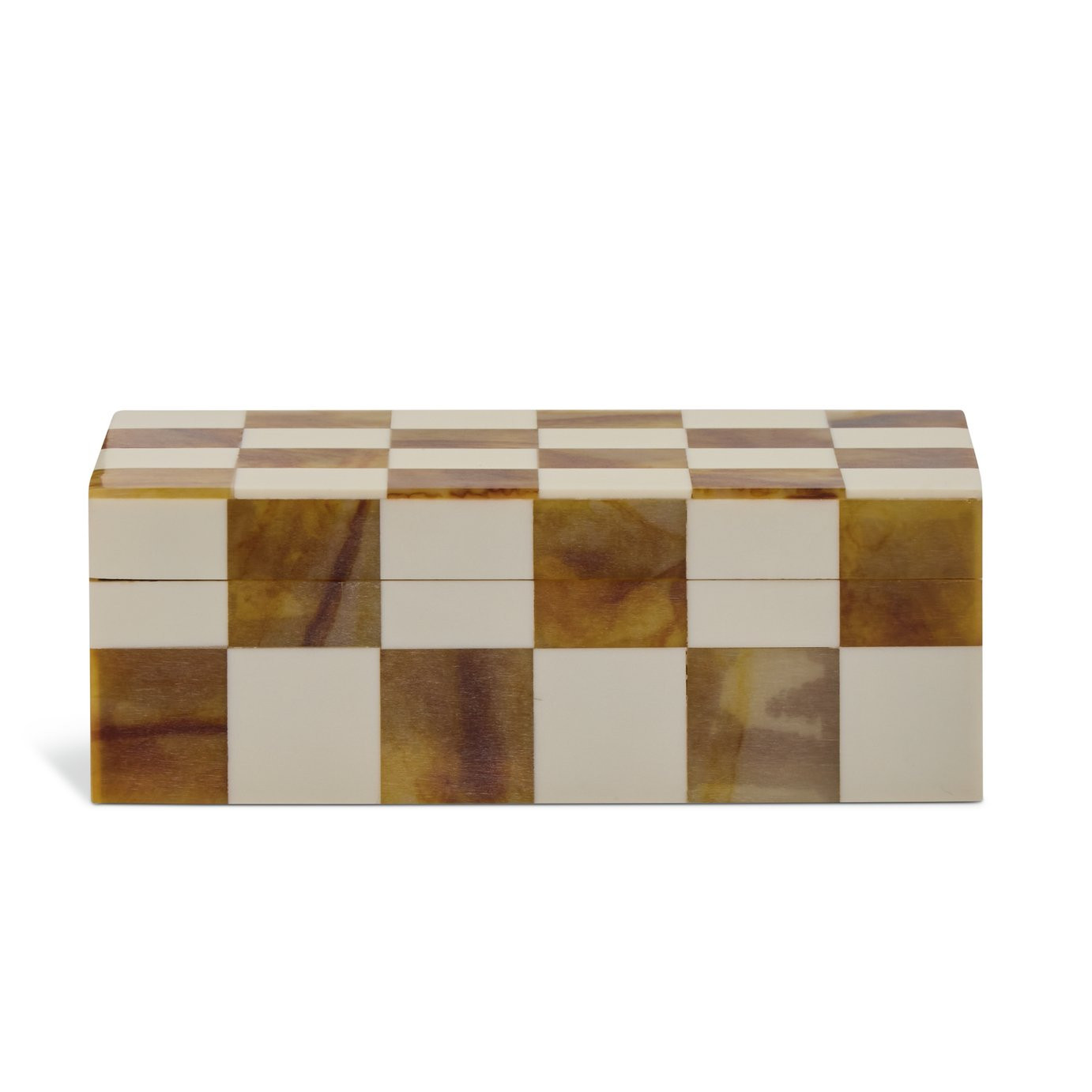 Habitat Checkered Trinket Box - Brown | argos.co.uk