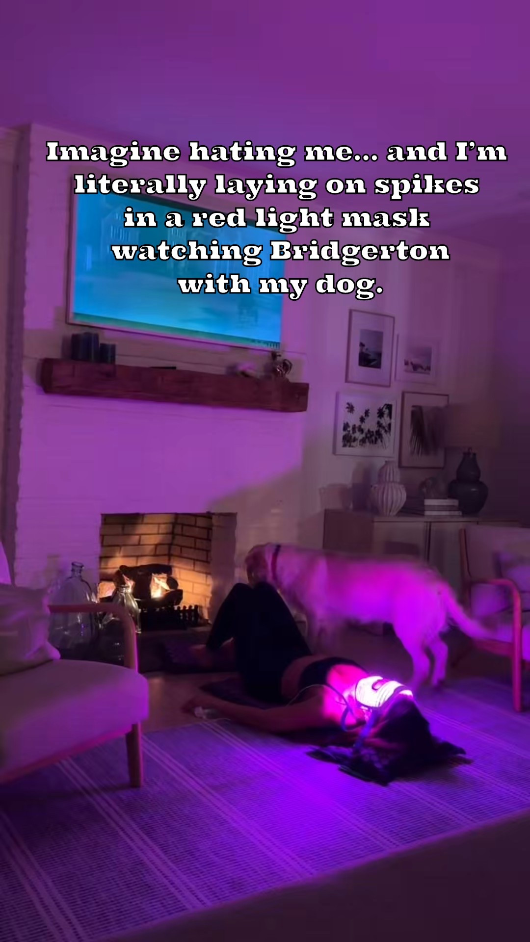 Red light mask, acupressure mat, Bridgerton, and my dog? 10/10 no notes 

#LTKselfcare