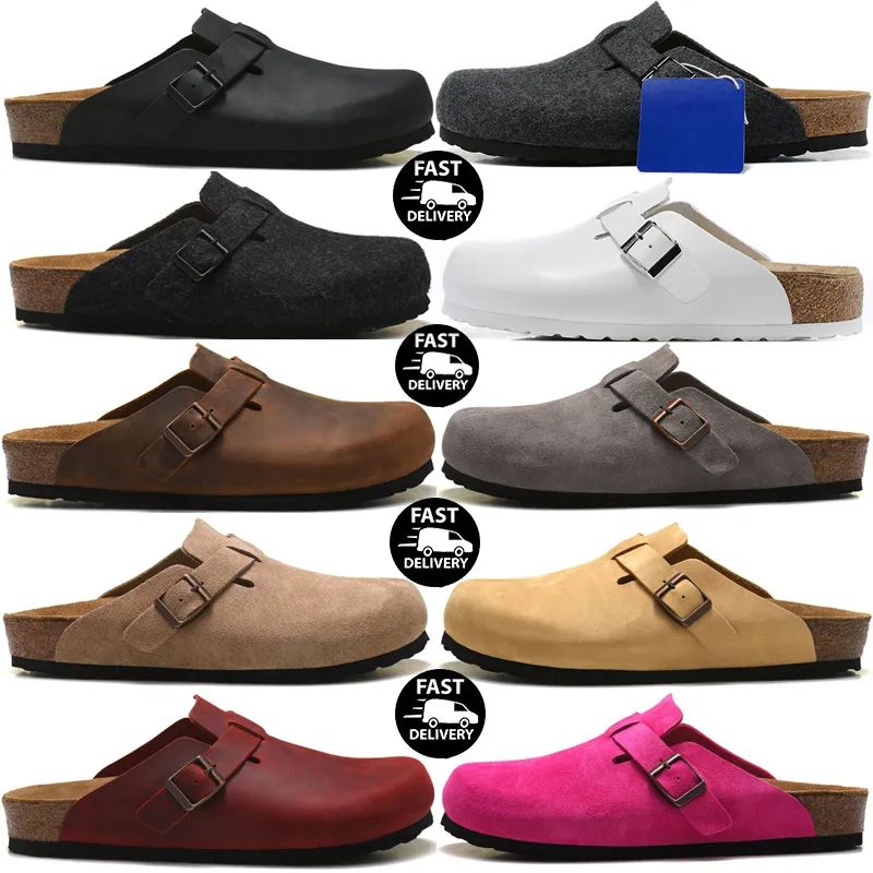 Birkenstock Boston Clogs Designer Sandals Men Women Slide Slippers Soft Footbed Suede Leather Buc... | DHGate