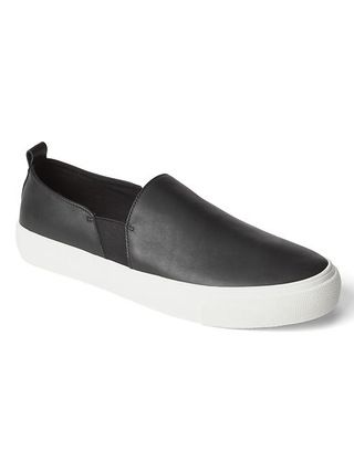 Gap Womens Slip-On Sneaker Black Leather Size 10 | Gap US