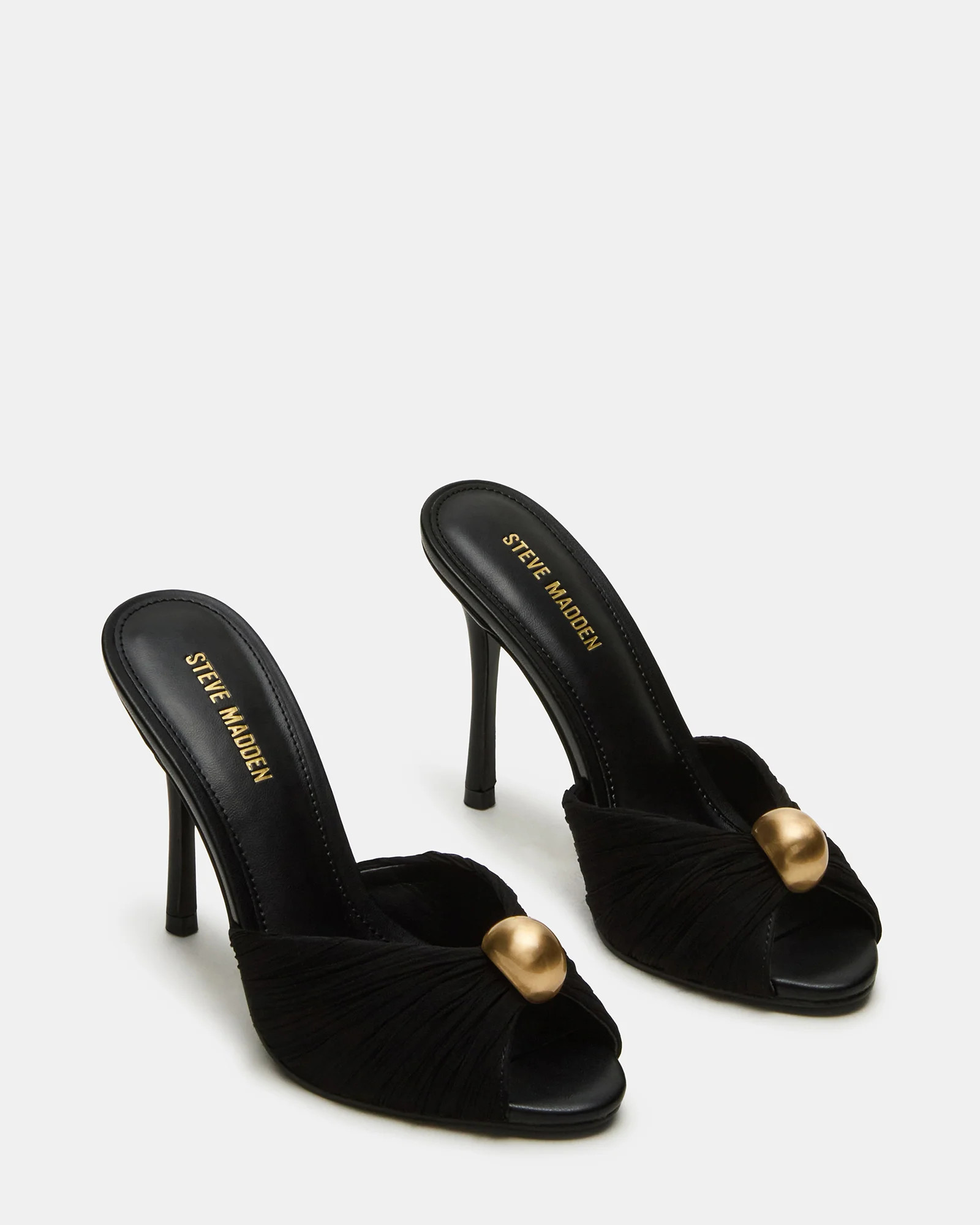 PRIYA Black/Gold Mule Women's Heel | Steve Madden (US)