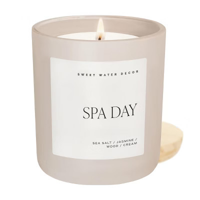 Sweet Water Decor Spa Day 15oz Tan Matte Jar Soy Candle | Target