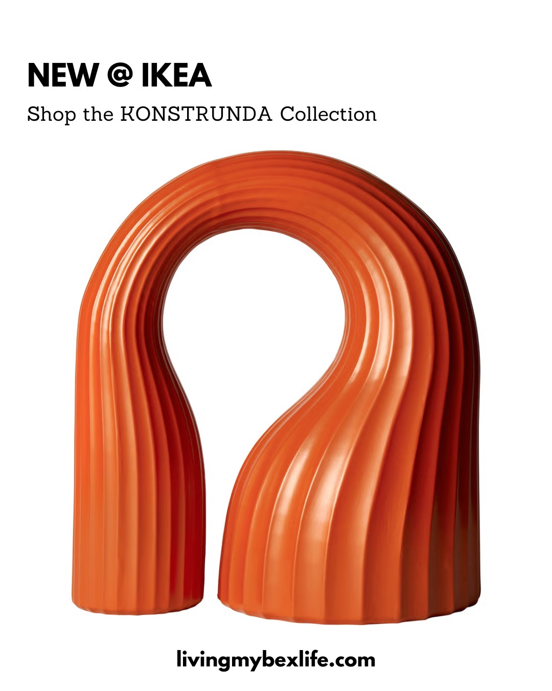New KONSTRUNDA collection at IKEA: Eye catching vibrant orange arch-shaped + wavy structured decorative piece designed by Lisa Hilland. || post modern, unique home decor, art deco, mid century modern, mcm, apartment, vintage Ikea, viral Ikea 

 #LTKU #LTKHome #LTKMens