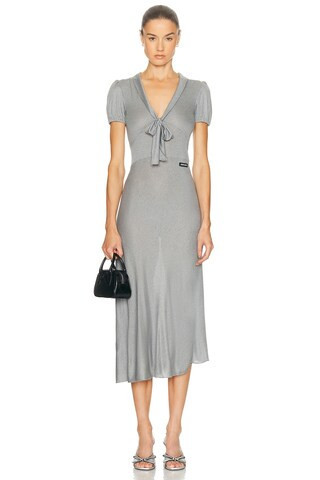 Miu Miu Jersey Seta Dress in Grey | FWRD 