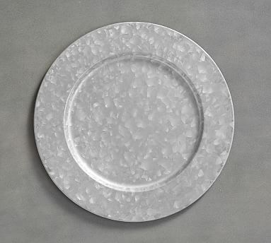 Galvanized Metal Charger Plate | Pottery Barn (US)