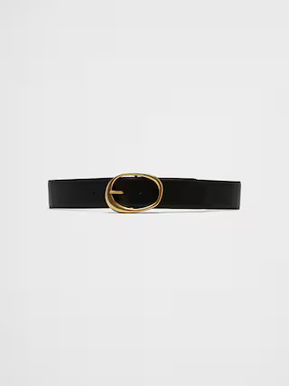 Vegan Leather Organic Buckle Wide Belt | Banana Republic Factory
