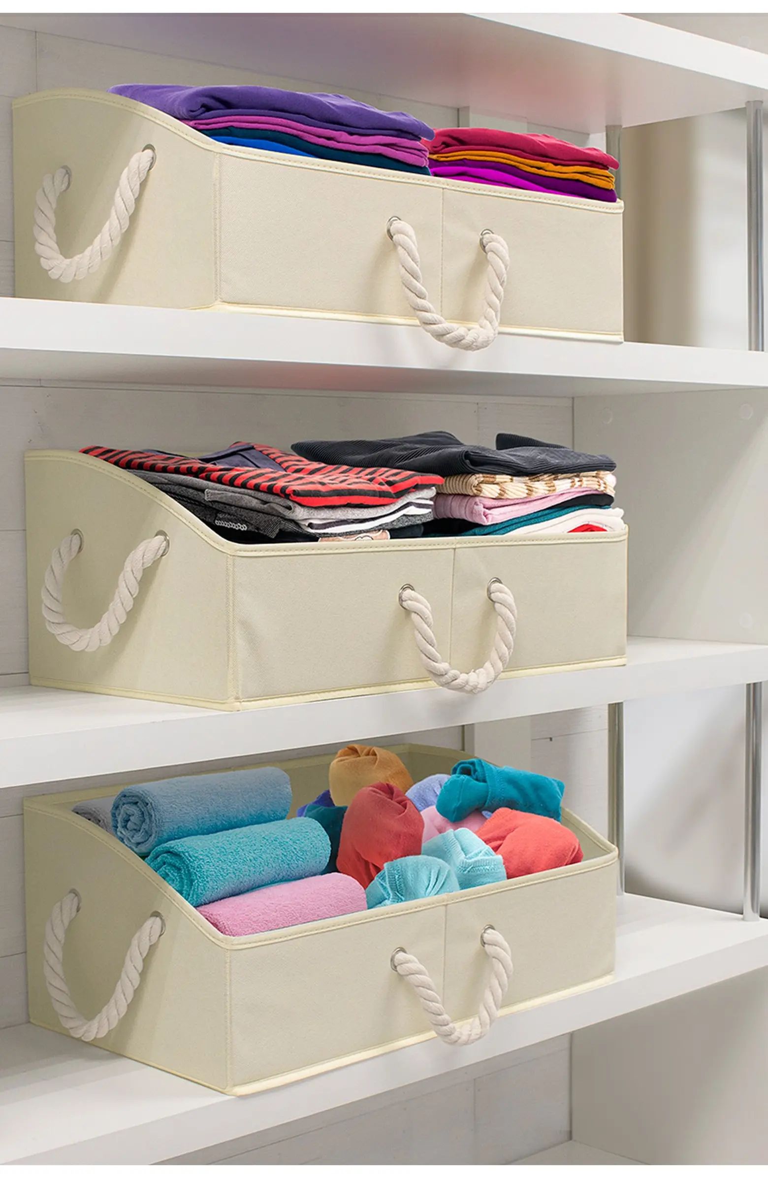 SORBUS Beige Non-Woven Fabric Trapezoid Storage Box - Pack of 3 | Nordstromrack | Nordstrom Rack