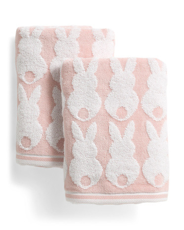 2pk Bunny Rows Zero Twist Hand Towels | TJ Maxx