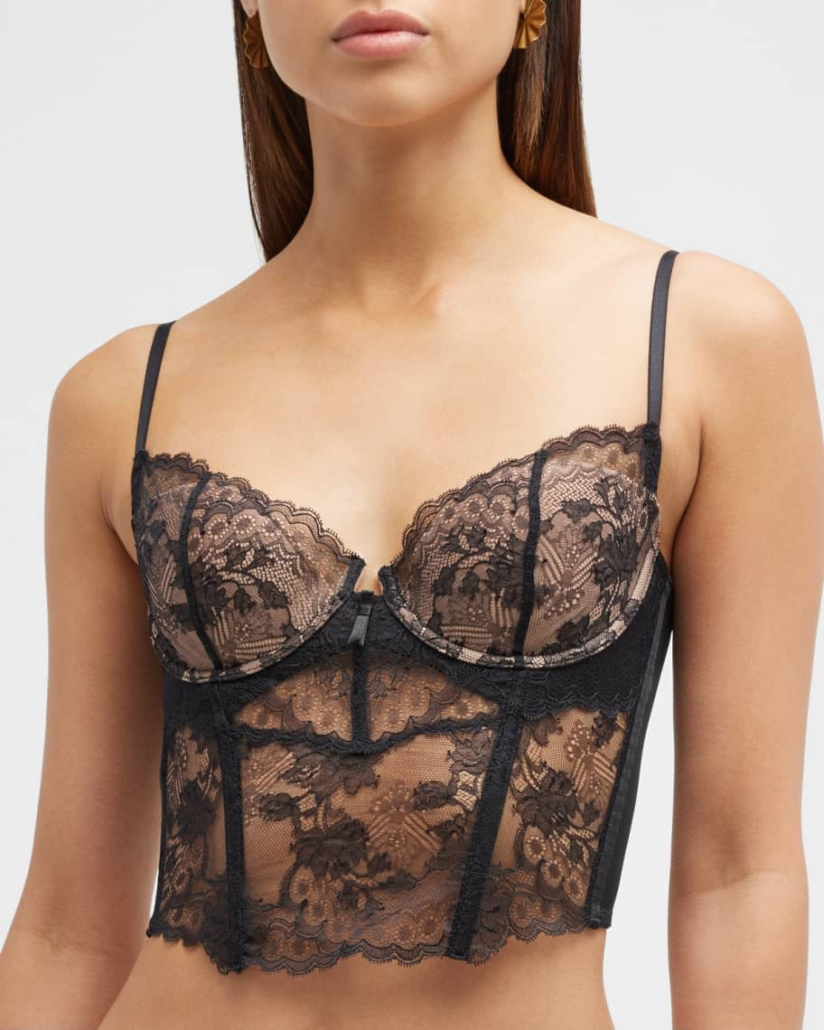 Natori Chantilly Scalloped Lace Bustier | Neiman Marcus