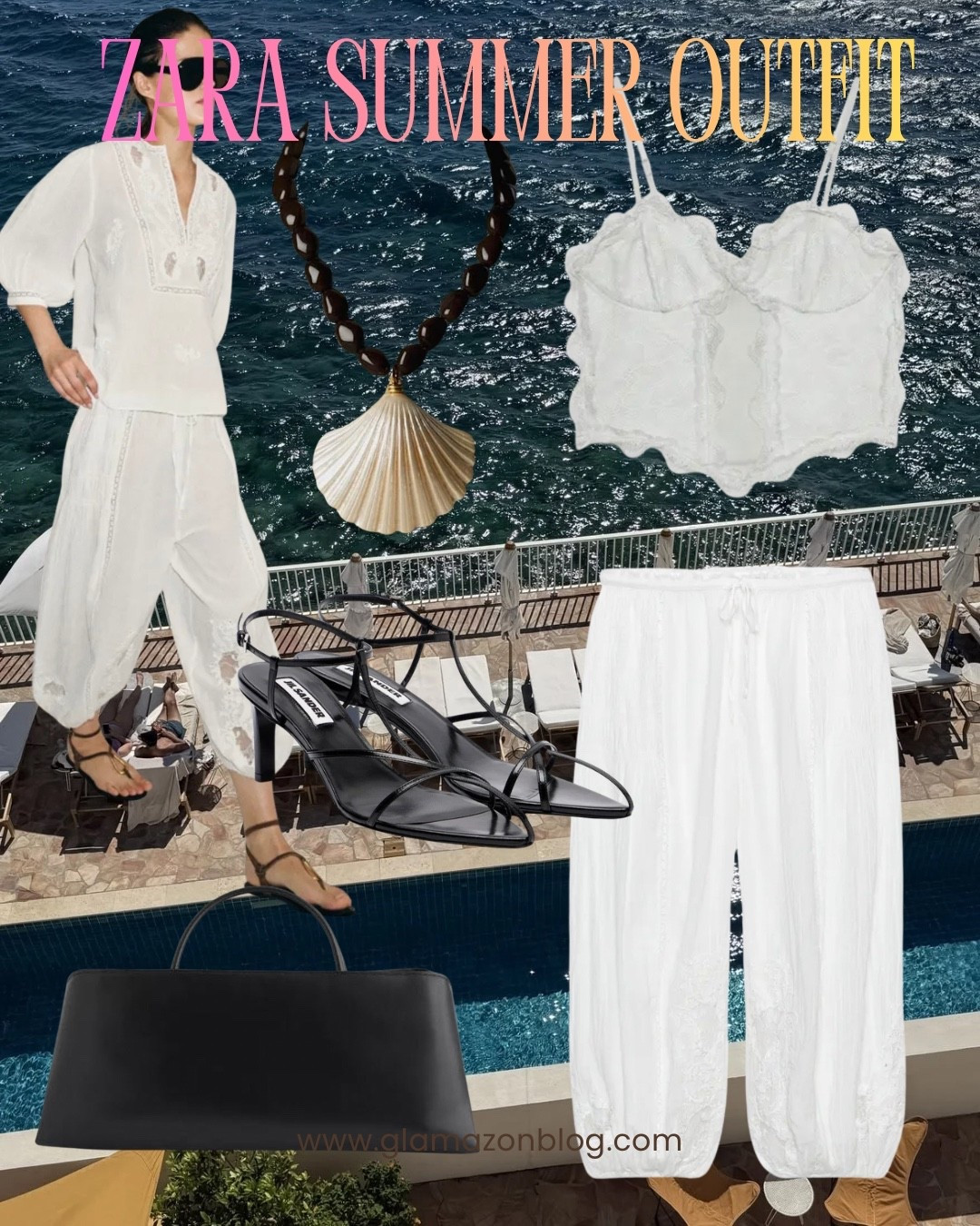 Balloon pants, corset top, zara pants, shell necklace, sezane necklace, white outfit, summer outfit

#LTKsummer #LTKeurope #LTKstyletip
