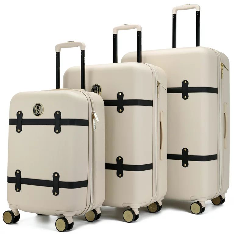 BADGLEY MISCHKA Grace 3 Piece Expandable Retro Luggage Set (Champagne) | Walmart (US)