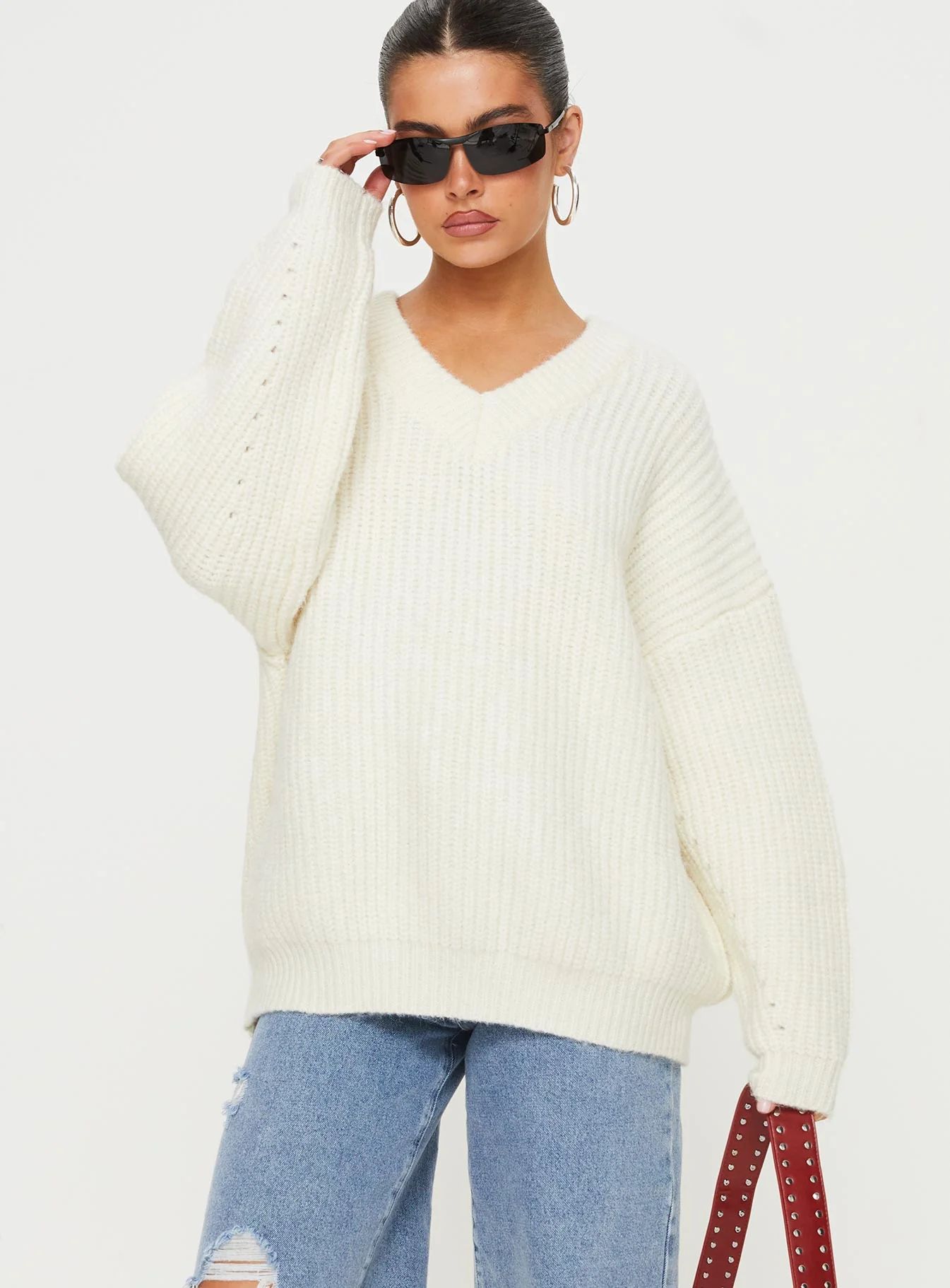 Jem Oversized Sweater Cream | Princess Polly US