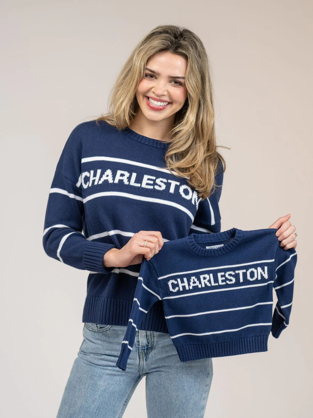 Kids Charleston Sweater in Navy Stripe | Beau & Ro