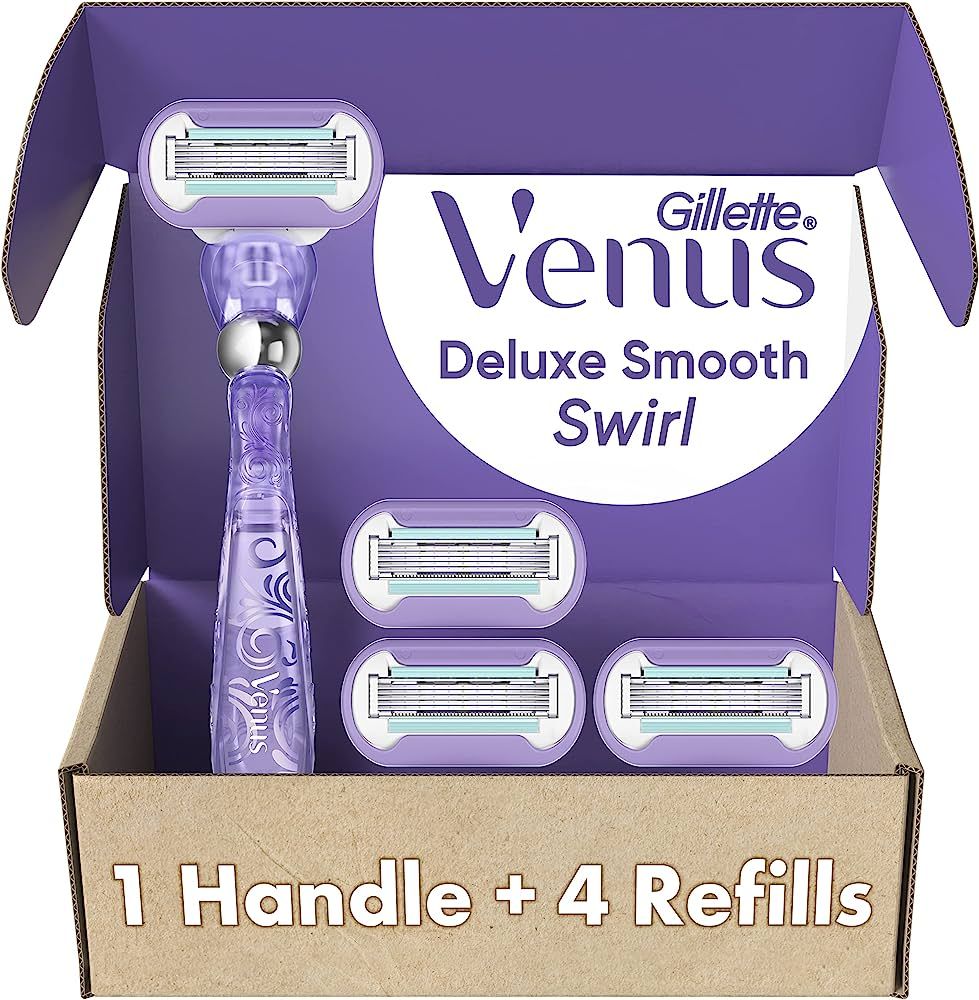 Gillette Venus Extra Smooth Swirl Razors for Women, 1 Venus Razor, 4 Razor Blade Refills, Flexiba... | Amazon (US)