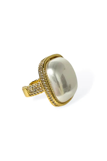 Virtue Kimmy Pearl Puff Square Ring | The Willow Tree