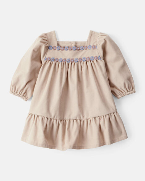 Baby Girl Corduroy Long-Sleeve Dress - Brown | Carter's Inc