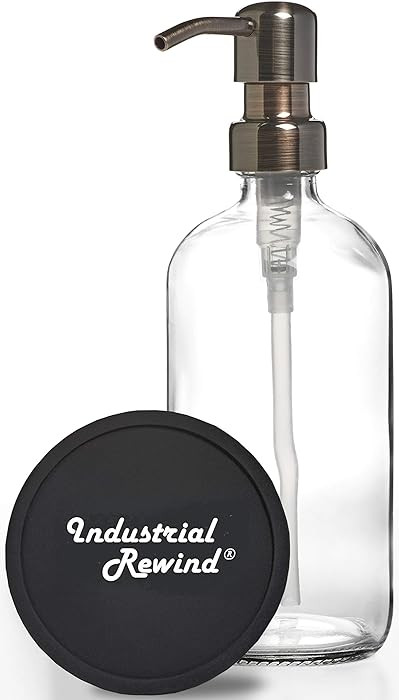 Gun Metal Bronze Soap Dispenser Pump with Clear 8oz Glass Bottle | Amazon (US)