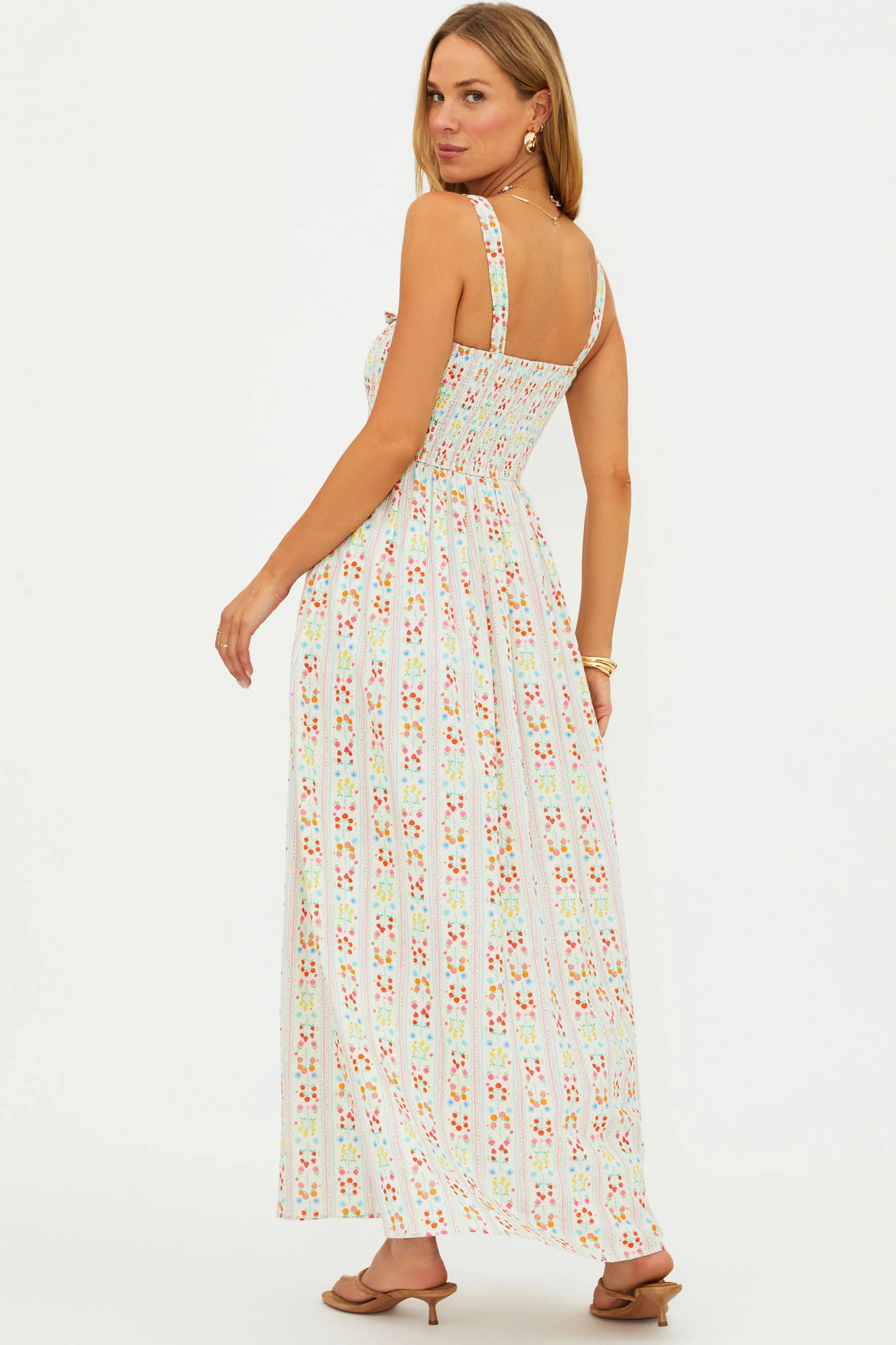 Cari Dress Fruit Blooms | Ivory Floral Print Maxi Dress | Beach Riot | Beach Riot