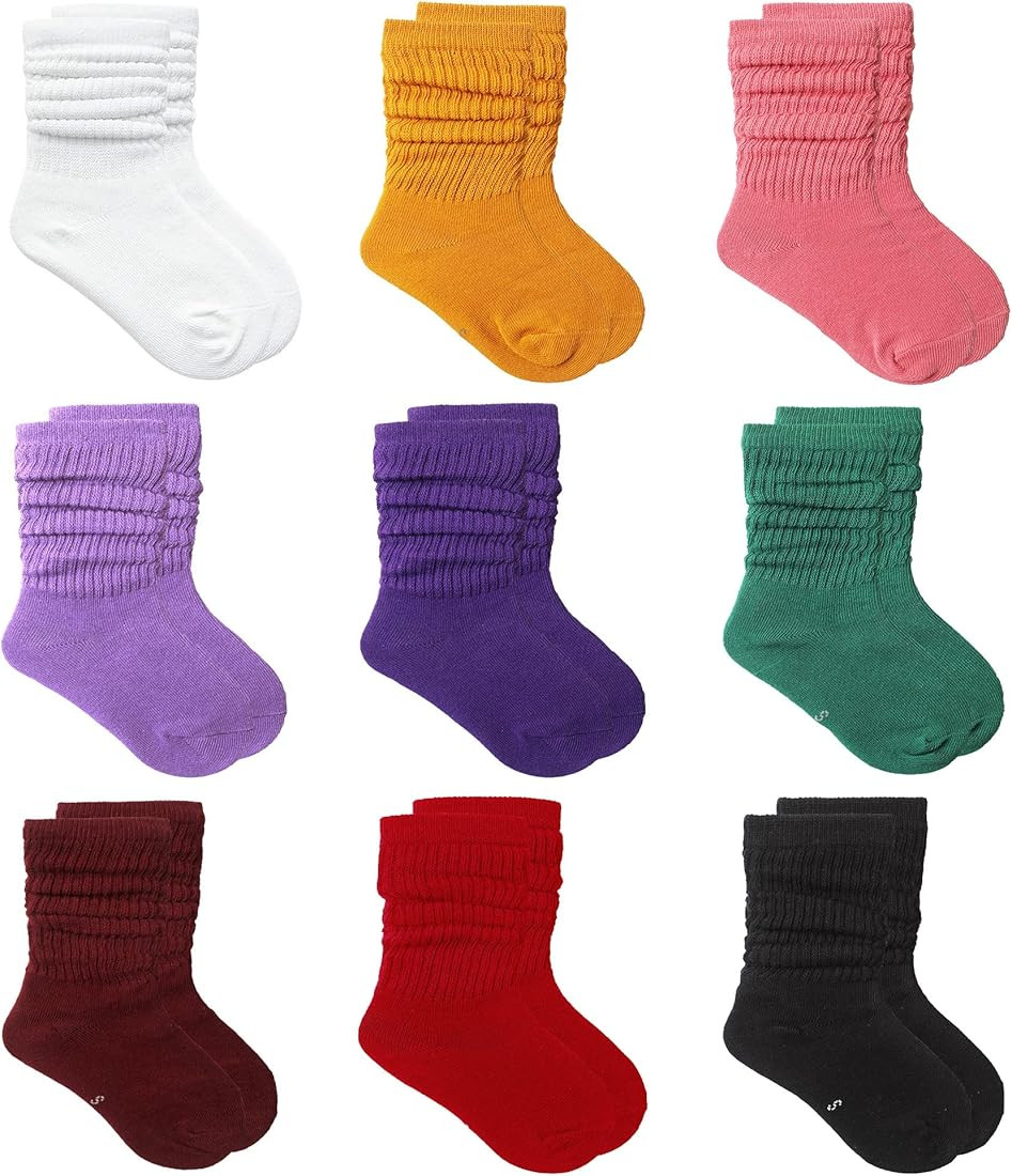 MINI PANDA Little Girl Socks,Socks for Girls 4-6 Years 6-8 Years,Toddler Socks Girls 2t-3t,Long C... | Amazon (US)