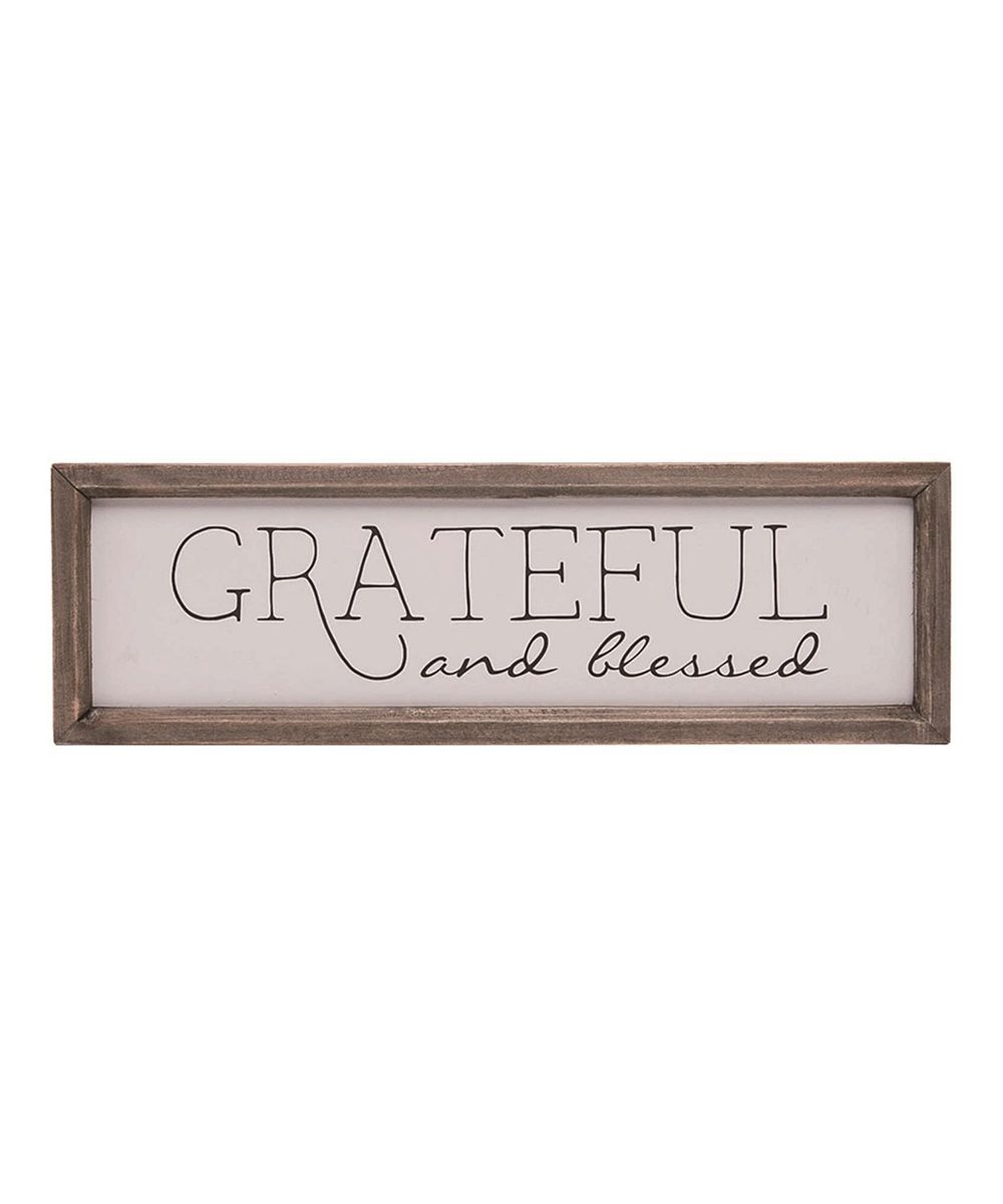 Transpac Wall Decor - White 'Grateful & Blessed' Framed Wall Sign | Zulily