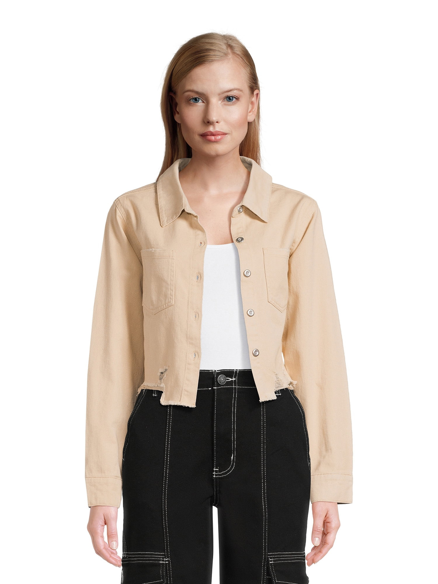 Madden NYC Juniors Cropped Shacket , Sizes XS-3XL | Walmart (US)