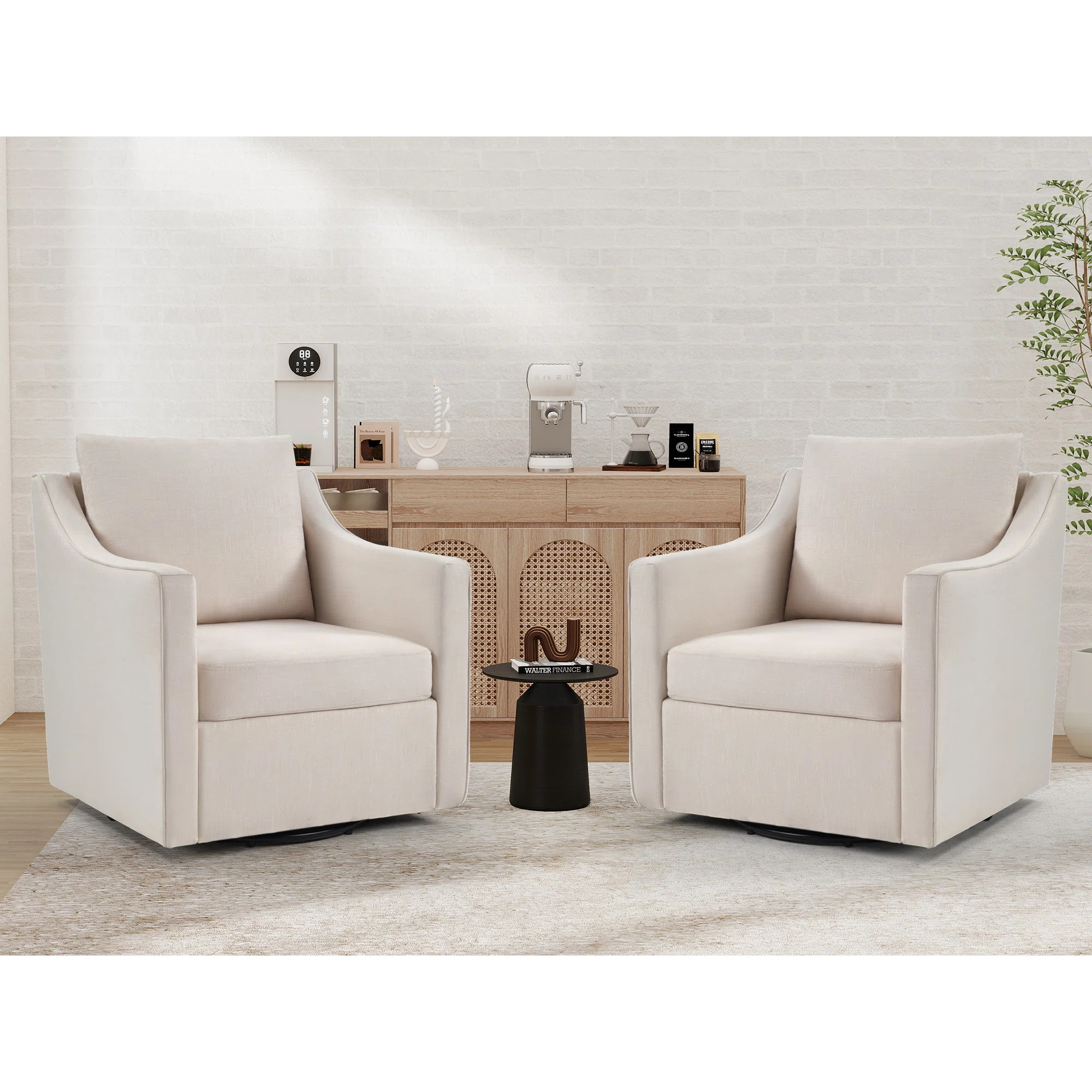 30.3'' Wide Modern Comfort Upholstered Swivel Armchair With Solid Wood Frame | Wayfair North America