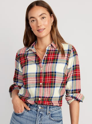 Relaxed Classic Flannel Shirt for Women | Old Navy (US)
