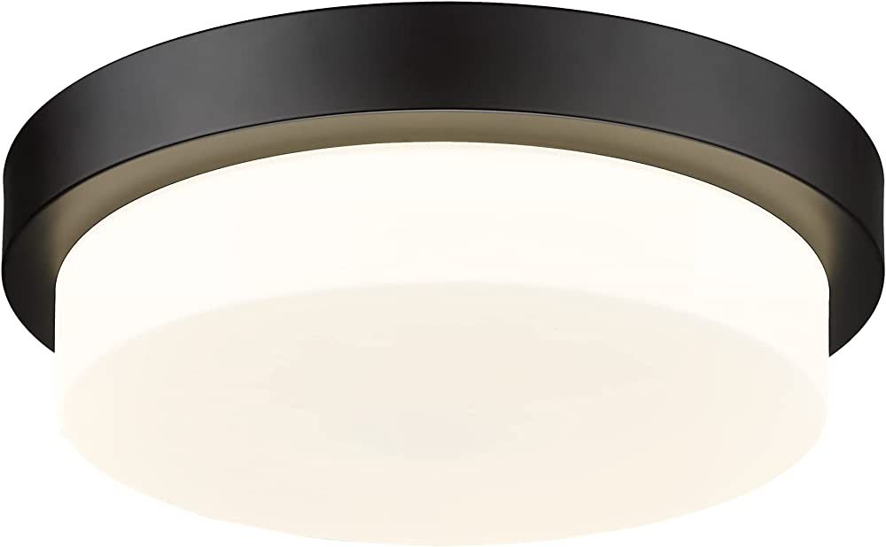 Audickic Black Flush Mount Ceiling Light, 13inch Close to Ceiling Light Fixtures 24W 2200lm Dimma... | Amazon (US)