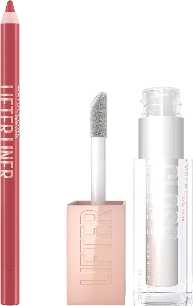 Maybelline Lifter Gloss and Lifter Liner Bundle, Lip Gloss and Lip Liner in Shades Pearl and Peak... | Amazon (US)