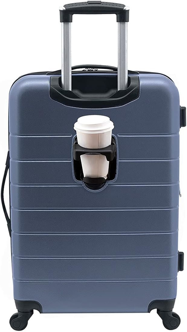 Smart Luggage Set with Cup Holder and USB Port, Navy Blue, 20-Inch Carry-On | Amazon (US)
