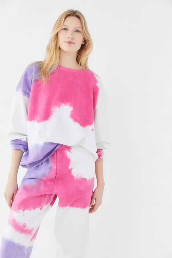 Urban Renewal Recycled Blown Out Tie-Dye Crew Neck Sweatshirt | Urban Outfitters (US and RoW)
