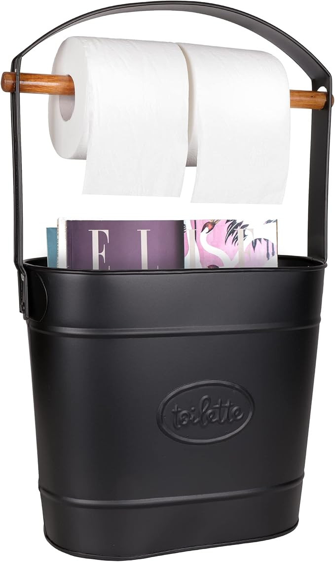 Autumn Alley Farmhouse Toilet Paper Holder Stand – Free Standing Bathroom Tissue Holder in Matt... | Amazon (US)