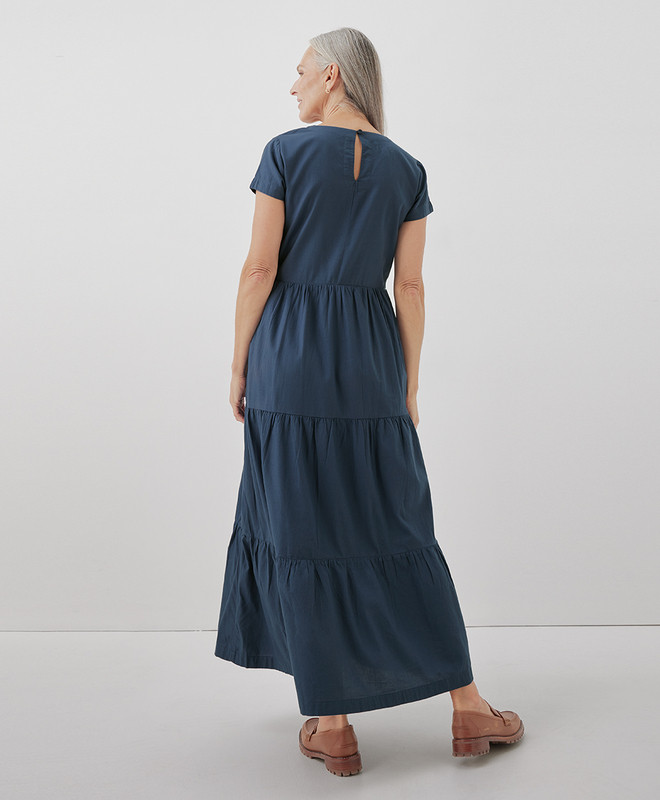 Women’s Sunset Light Gauze Notch Neck Dress made with Organic Cotton | Pact | Pact Apparel