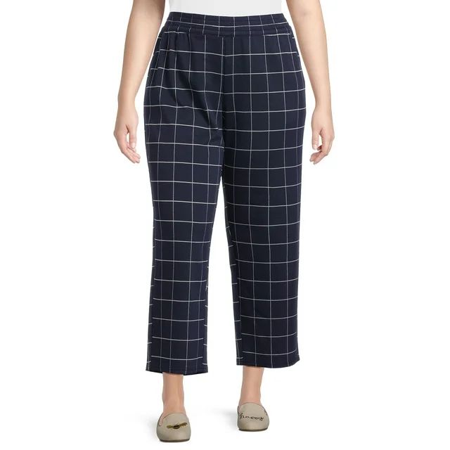 Terra & Sky Women's Plus Size Knit Work Pants, 30” Inseam | Walmart (US)