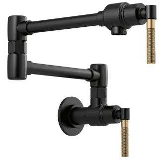 Litze 4 GPM Wall Mounted Double Handle Pot Filler with Knurled Handles - Limited Lifetime Warrant... | Build.com, Inc.