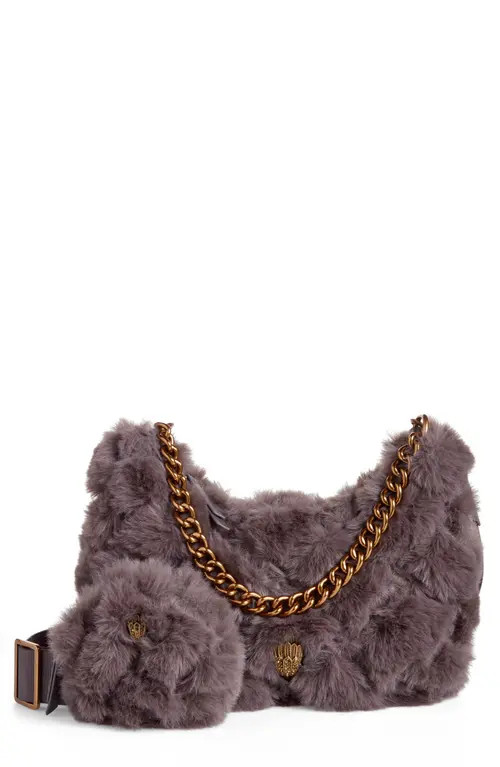 Kurt Geiger London Kensington Faux Fur Crossbody Bag in Grey at Nordstrom | Nordstrom