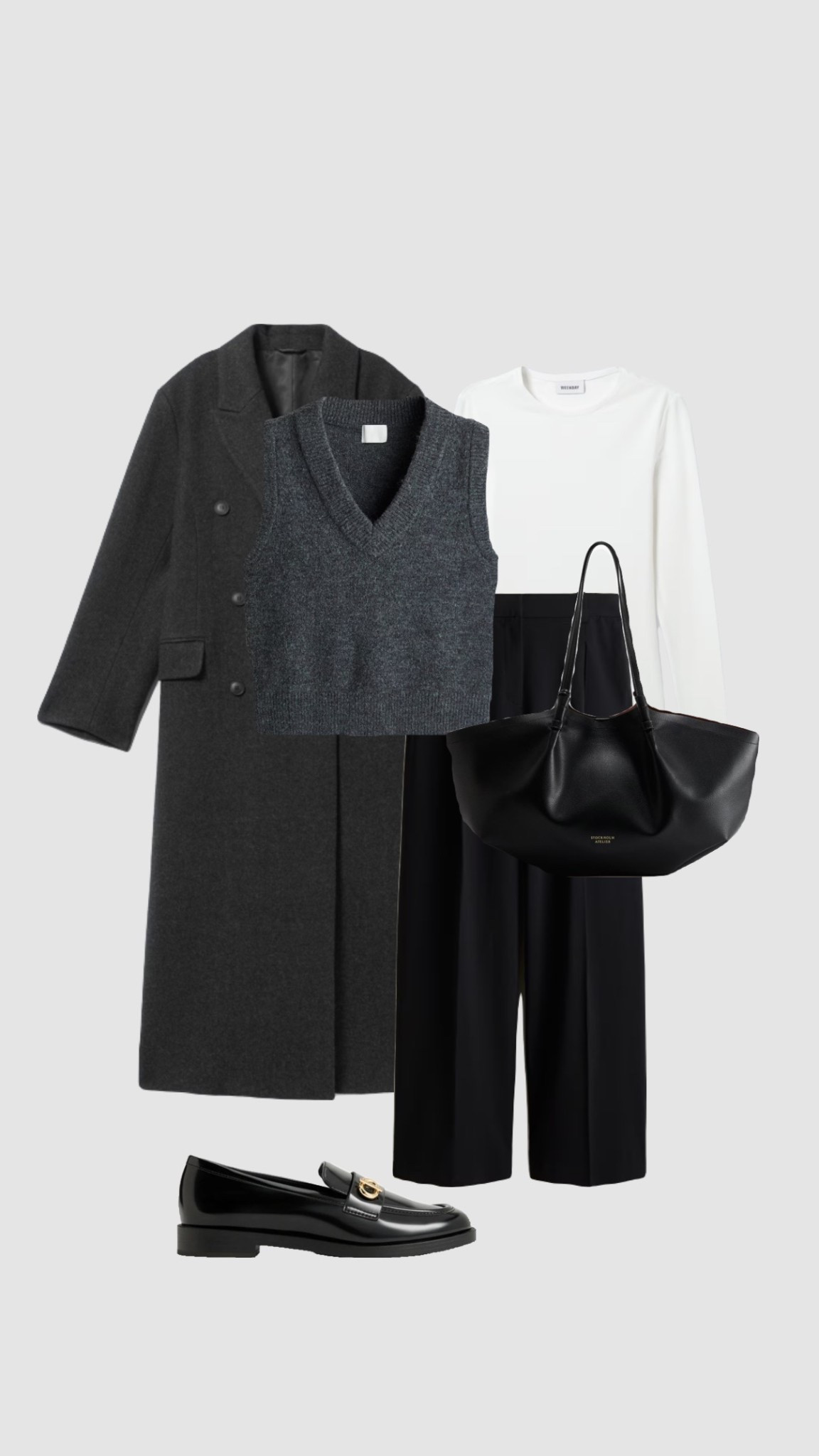 Winter Workwear Outfit Inspo 

• grey knit vest white long sleeve T-shirt grey longline coat black high waisted tailored trousers black loafers office work outfits autumn outfit interview  •


 

#LTKworkwear #LTKCyberWeek #LTKwinter