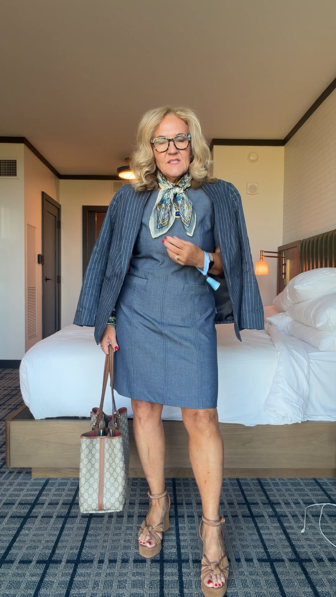 Today’s outfit! 
Dress size 6 reg
Jacket size 10 petite 
You can do a slingback for a more traditional look. I sent the platform fit something more fun 
20% off code NANETTE20 at Allie & Bess

#LTKSaleAlert #LTKOver40 #LTKCon