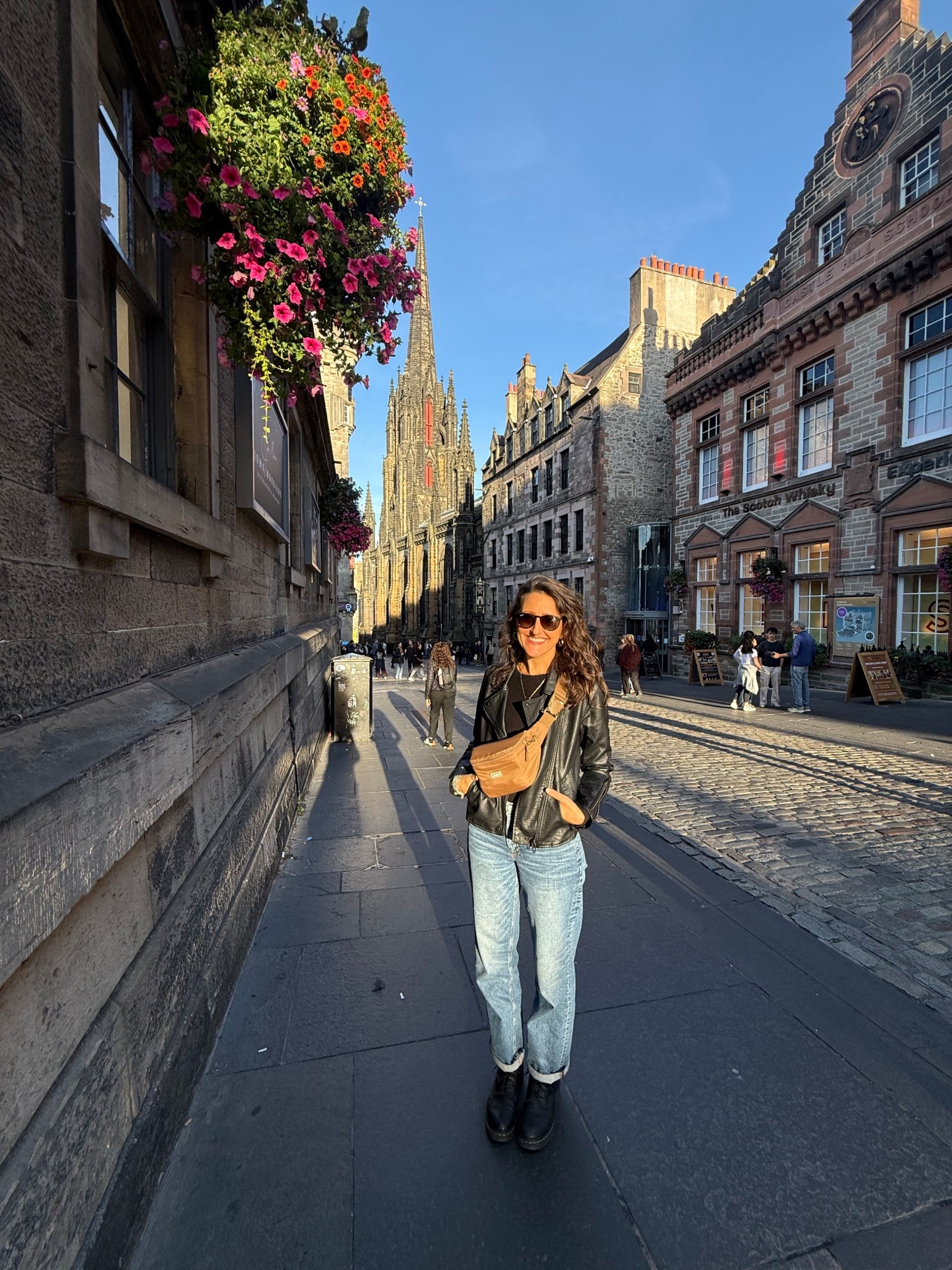 This is as dressed up as I got in Scotland. Swapped sneaks for docs + threw on my moto jacket. 

#LTKOver40 #LTKTravel