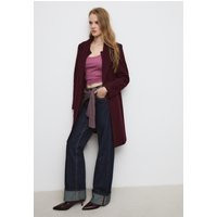 Stradivarius Soft-touch button-up midi coat Burgundy M | Stradivarius (UK)
