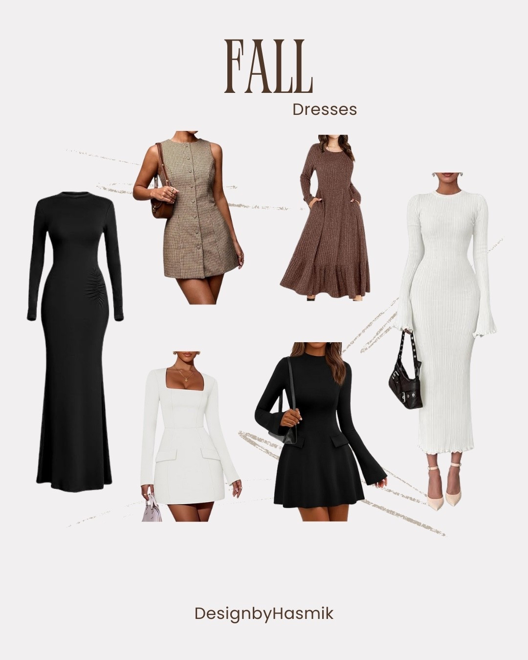 🍁 Effortless style for every fall moment! These stunning Amazon Fall Dresses are perfect for cozy weekends, brunch dates, or elegant nights out
 and they’re all under $50! ✨

🖤 Black Long-Sleeve Maxi Dress – Sleek, minimal, and timeless. The ruched detailing adds a flattering touch while keeping it effortlessly chic.
🤎 Plaid Button-Front Mini Dress – A classic fall favorite! This sleeveless tweed-inspired mini brings a vintage vibe that’s perfect for layering with boots or a blazer.
🤎 Brown Knit Maxi Dress – Soft, flowy, and feminine — the perfect casual dress for crisp fall days, with pockets for added comfort.
🤍 White Ribbed Sweater Dress – Cozy yet elegant. The bell sleeves and fitted silhouette make it perfect for everything from date night to family dinners.
🤍 White Long-Sleeve Mini Dress – Sophisticated and structured with a flattering square neckline a chic option for a more polished fall look.
🖤 Black Fit-and-Flare Dress
 A classic must-have! The long sleeves and subtle flare create the perfect balance of elegance and comfort.

Each piece is versatile, affordable, and easy to style because fall fashion should be warm, flattering, and totally effortless. 🍂

#falldresses #fallfashion #amazonfinds #amazonstyle #ltkfashion #ltkfall #affordablefashion #falloutfitideas #sweaterdress #amazonfallstyle #DesignbyHasmik #under$50 #thanksgiving

#LTKSaleAlert #LTKFindsUnder50 #LTKStyleTip