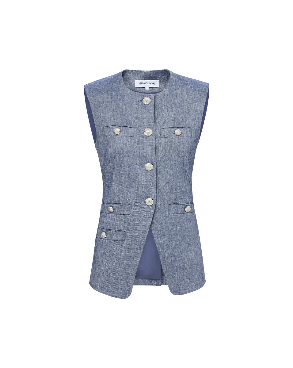 Tamara Linen Vest | Veronica Beard