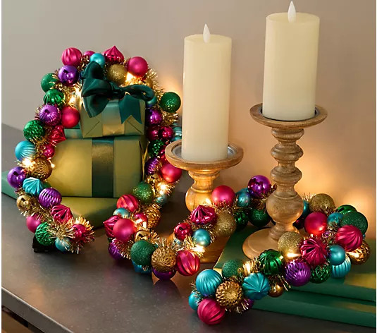 Kringle Express 6' Lit Shatterproof Ornament Garland | QVC